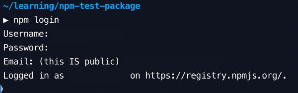 npm login from console